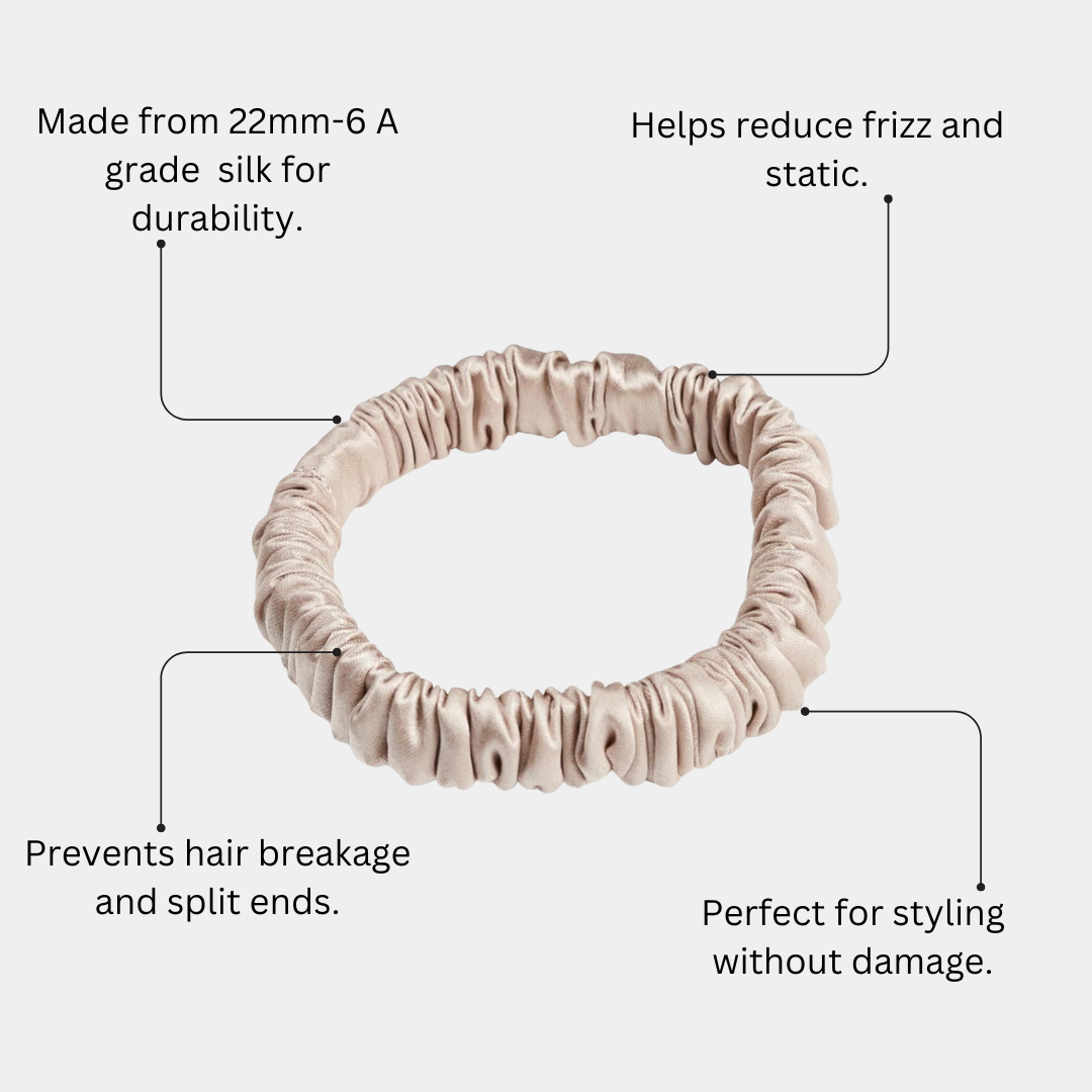 Champagne Luxe Skinny Scrunchie Trio