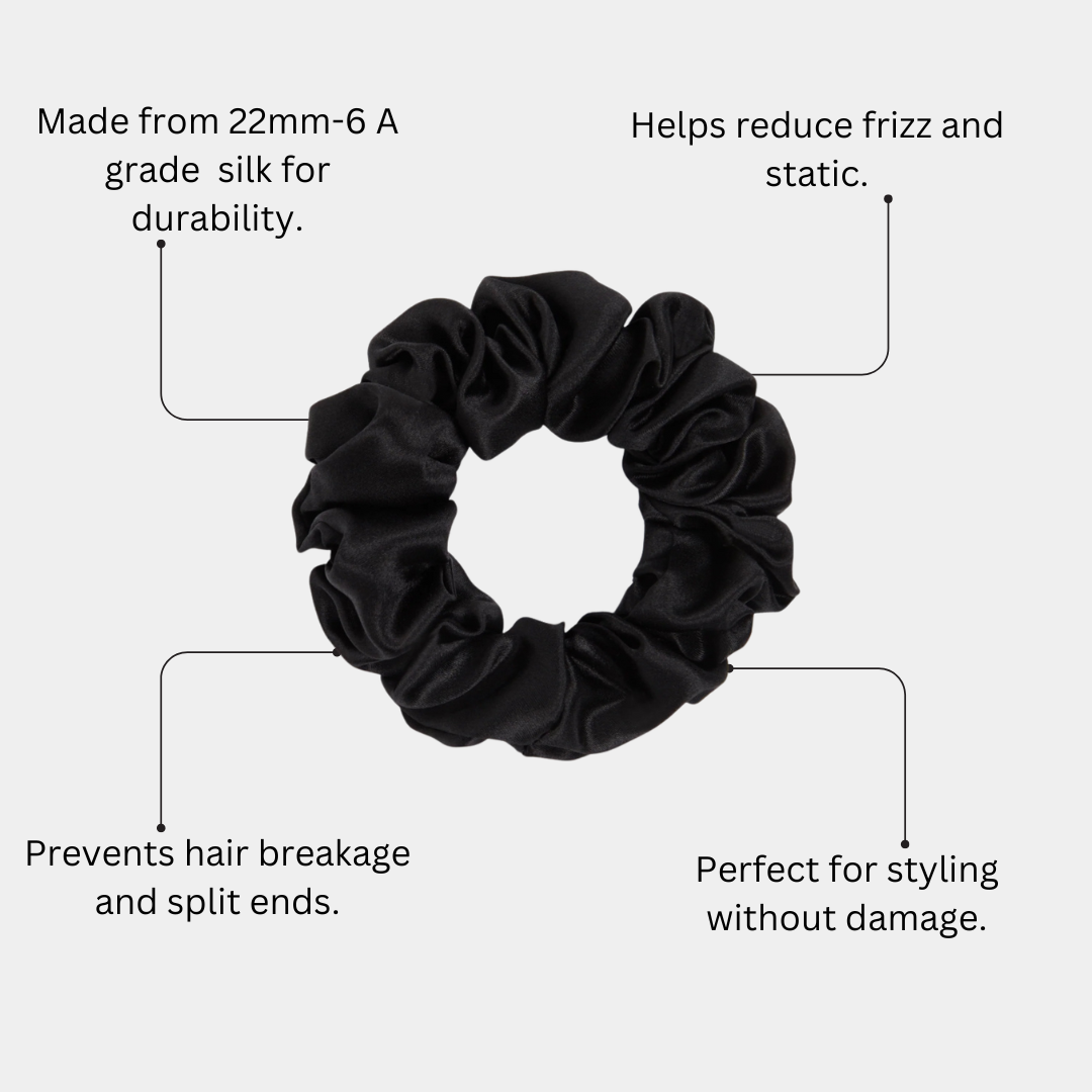 Midnight Silk Scrunchie