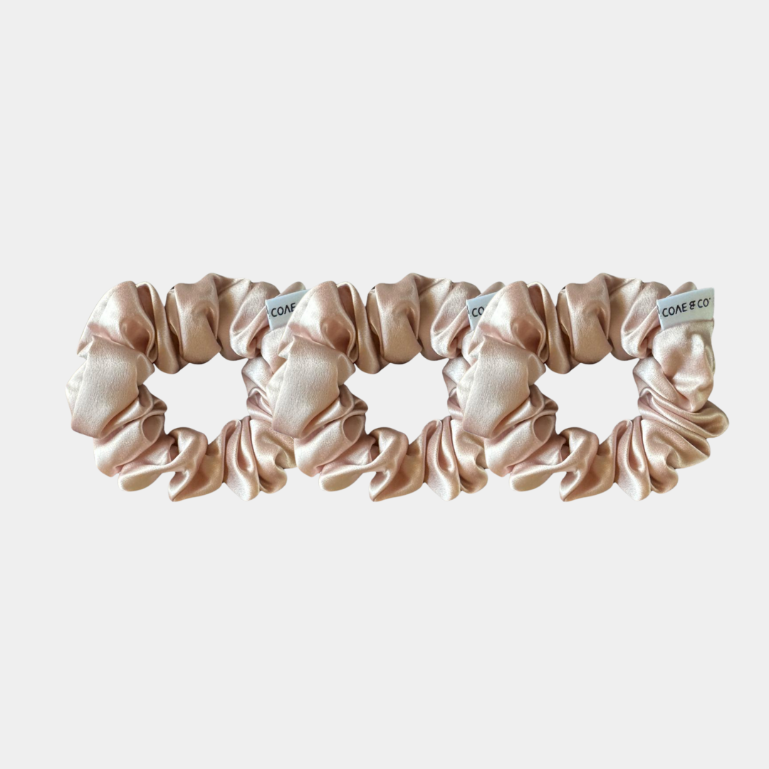 Blush Elegance Silk Scrunchie Trio