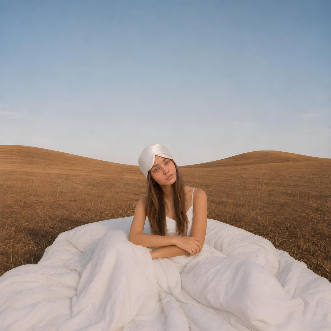 white swan silk sleep mask