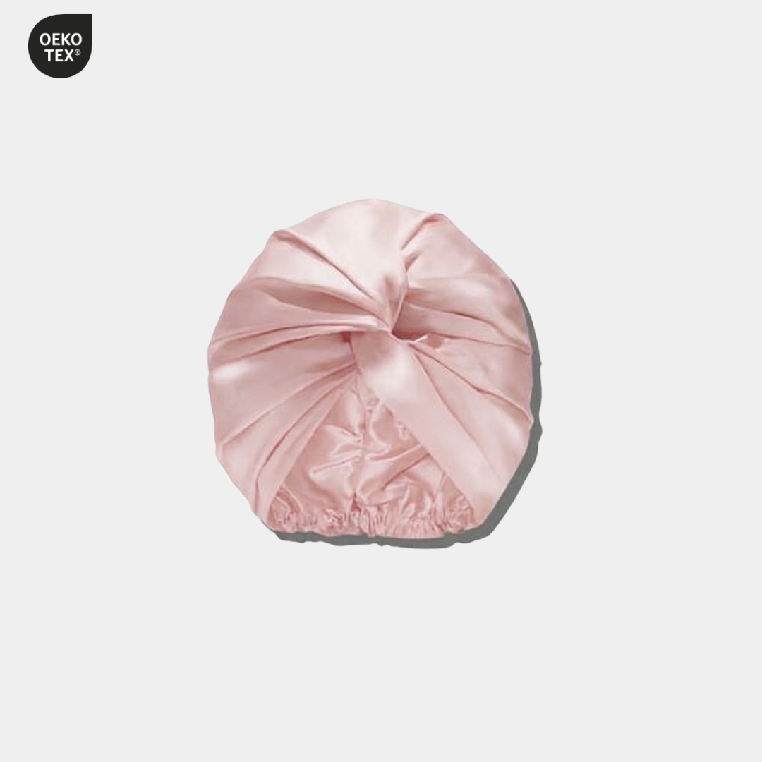 Pink mulberry silk bonnet