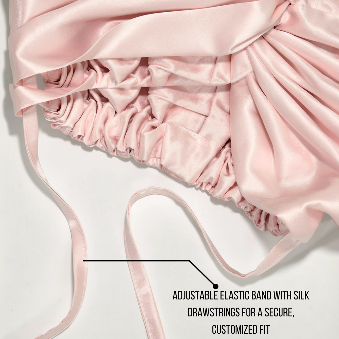 Pink mulberry silk bonnet