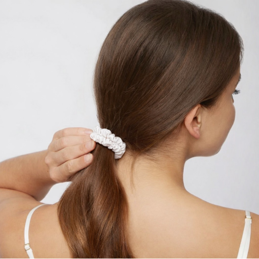 White Skinny Scrunchie Trio
