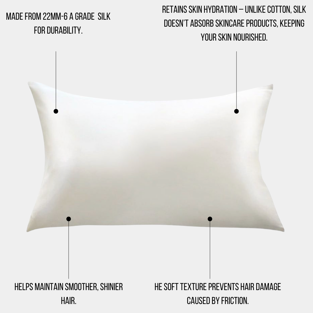 White mulberry silk pillowcase Duo