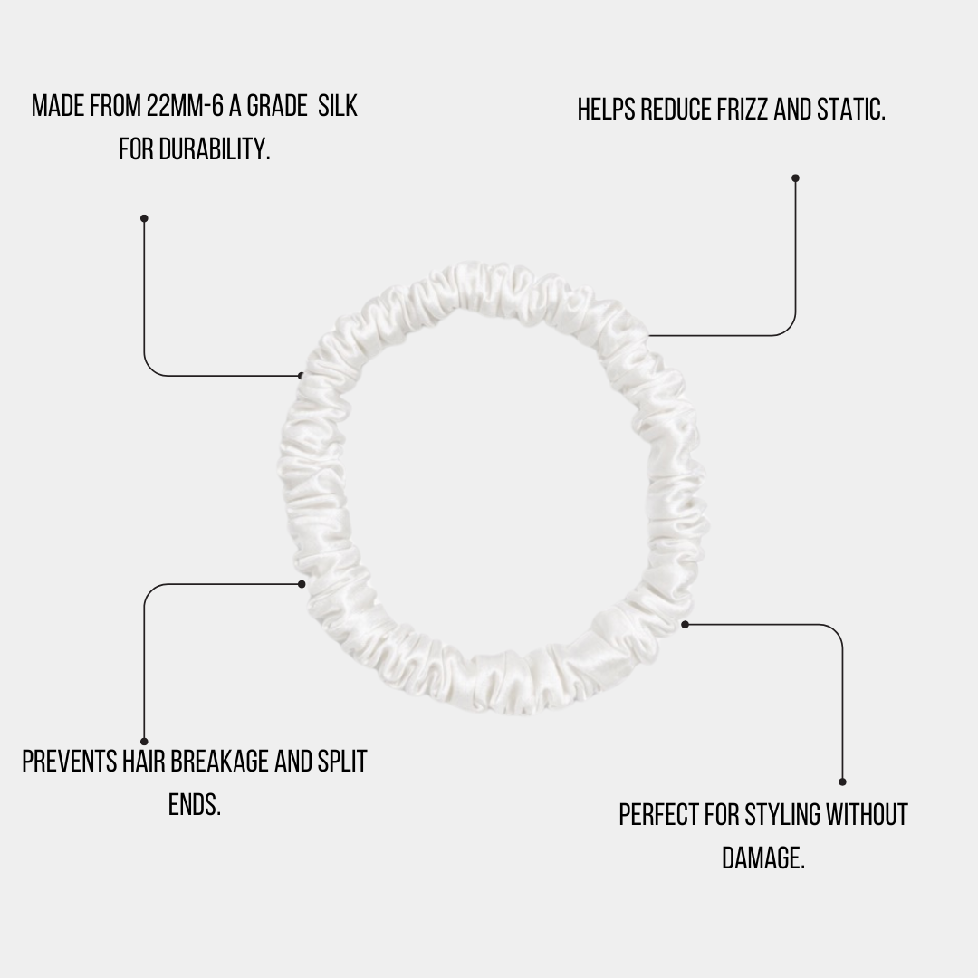 White Skinny Scrunchie Trio