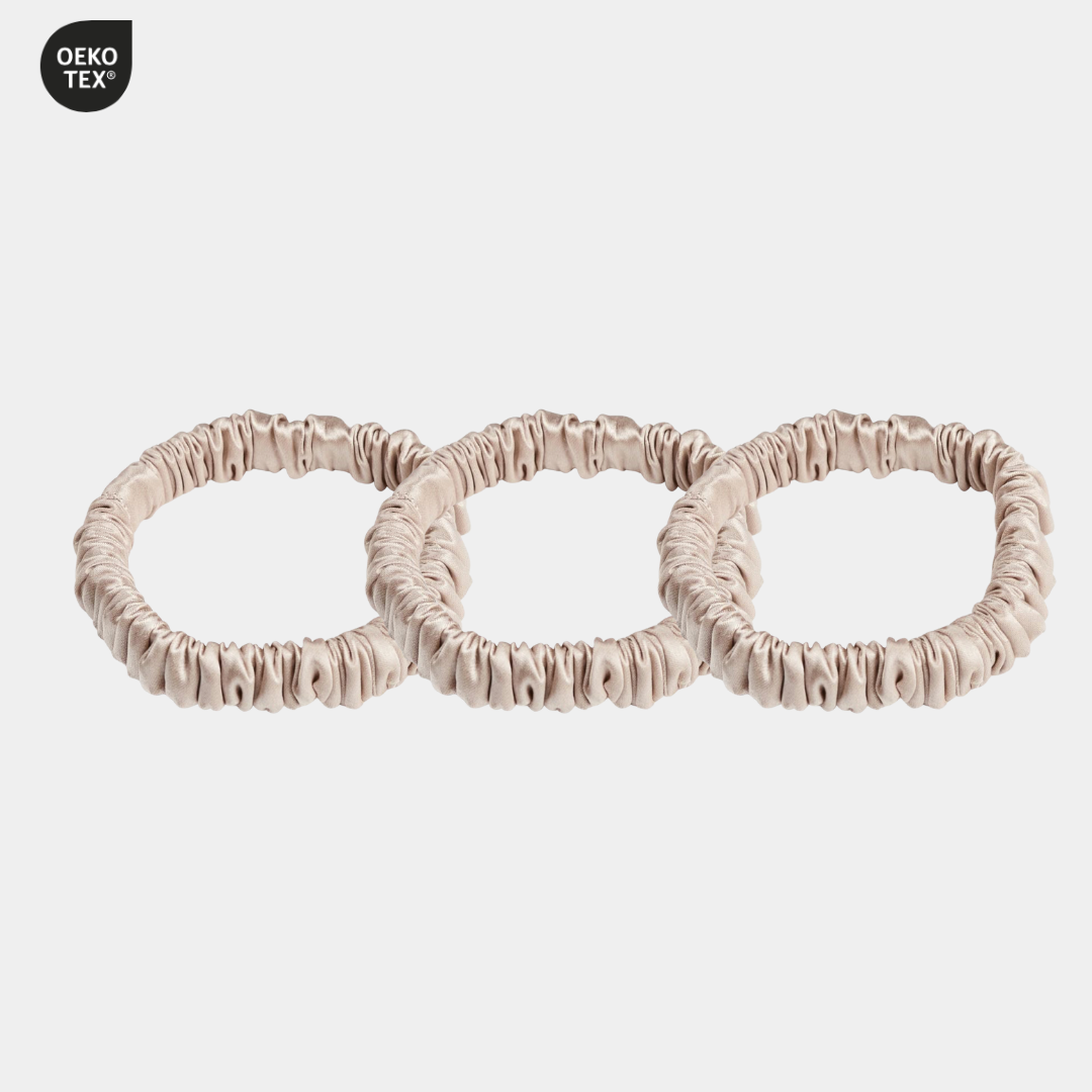 Champagne Luxe Skinny Scrunchie Trio
