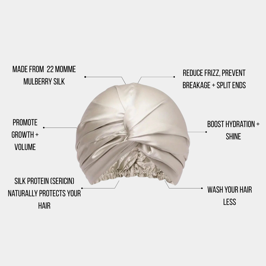 Pearl mulberry silk bonnet