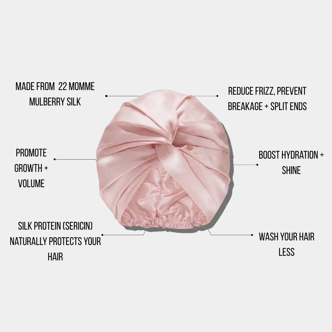 Pink mulberry silk bonnet