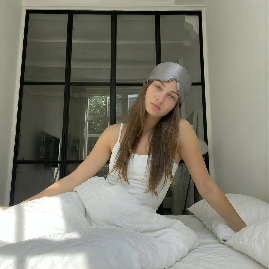 Silver Moonbeam silk sleep mask